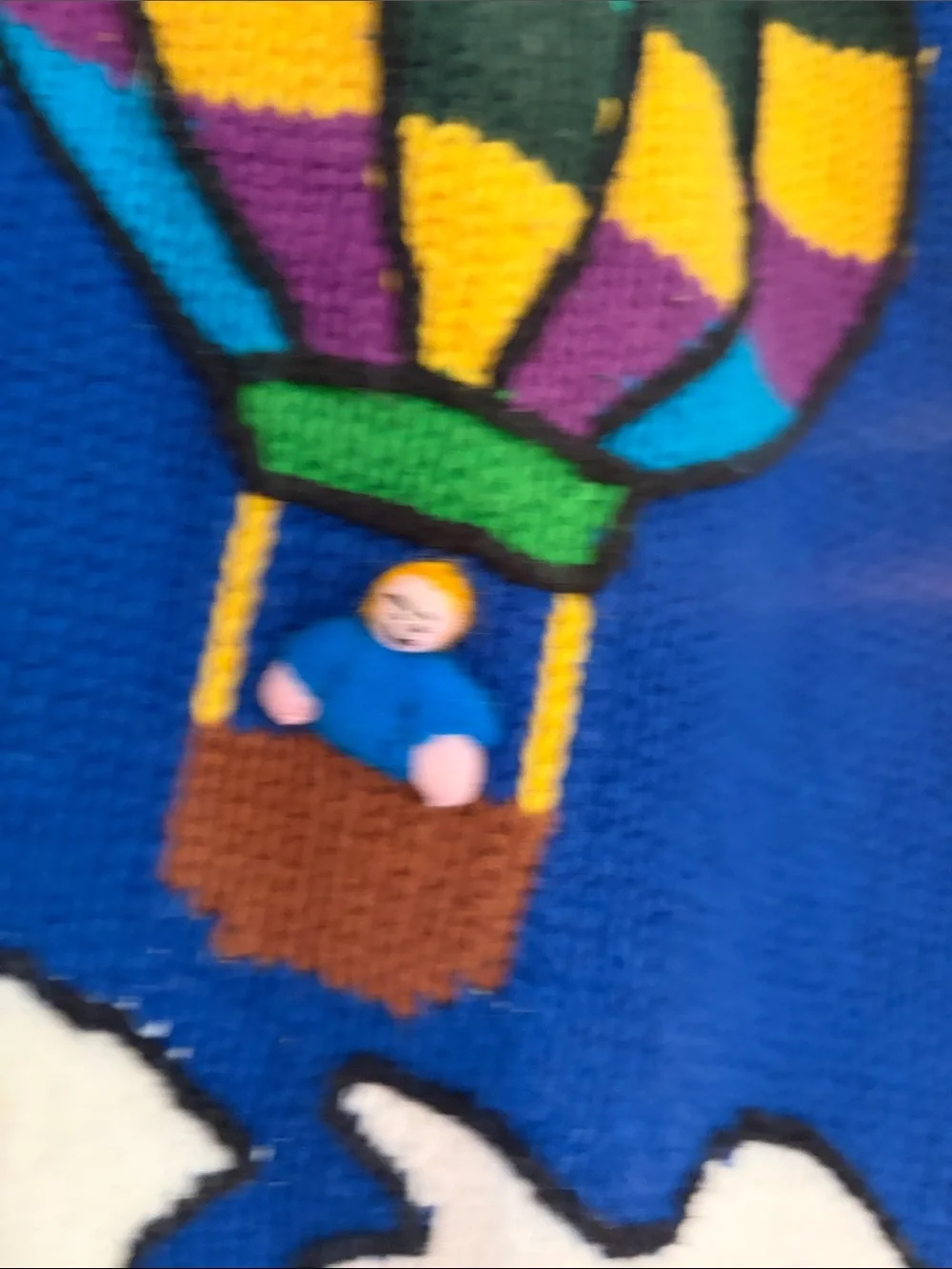 Cotton Salsa Hand Made Women’s Hot Air Balloon Knit Vest - Blue & Red